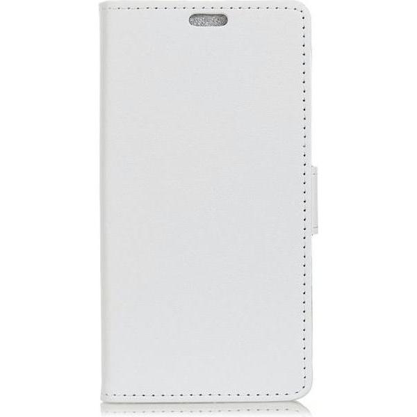 MU Classic Classic III Leder Bookcover Series (Motorola Moto G6 Play), Smartphone Hülle, Weiss
