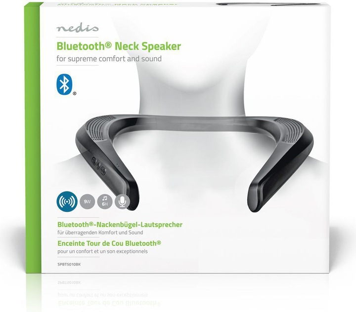 Produktbild Nedis Bluetooth Nackenbügel Lautsprecher - schwarz (6 h, Akkubetrieb)