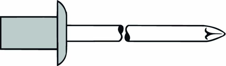 Produktbild Gesipa Dichtblindniet Alu./Stahl 3,2x6,5mm dxl f.0,5-2mm