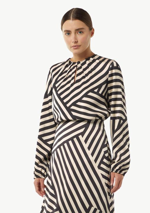 Image du produit Comma Bluse Gestreifte Satinbluse mit Raffung (40)