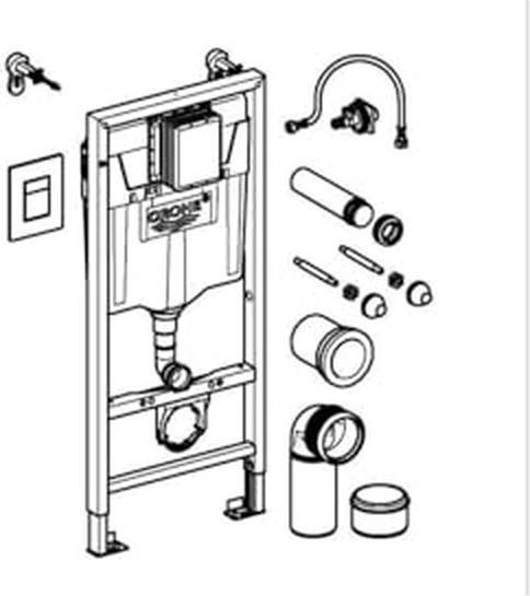 Immagine prodotto Grohe Elemento WC da incasso Solido 3 in 1, altezza di installazione 1,13 m
