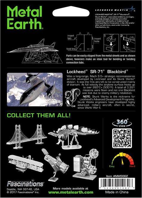 Actual product image Metal Earth Lockheed Martin® SR-71® Blackbird®