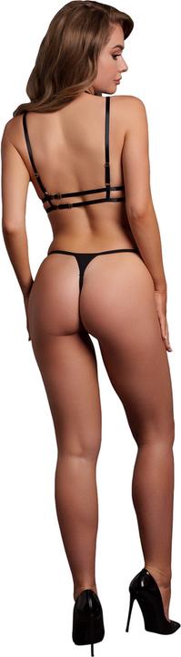 Actual product image Le Désir Open Cup Triangle Bra with Neck Strap and Adjustable Sliders - One Size - Black (One size)
