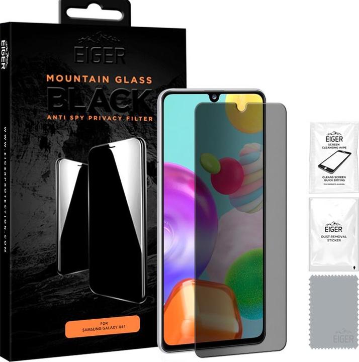 Actual product image Eiger Mountain Glass Black (1 Piece, Samsung Galaxy A41)