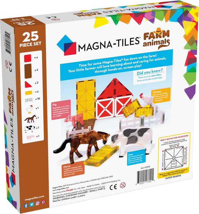 Actual product image Magna-Tiles Farm Animals Set (25 pieces)
