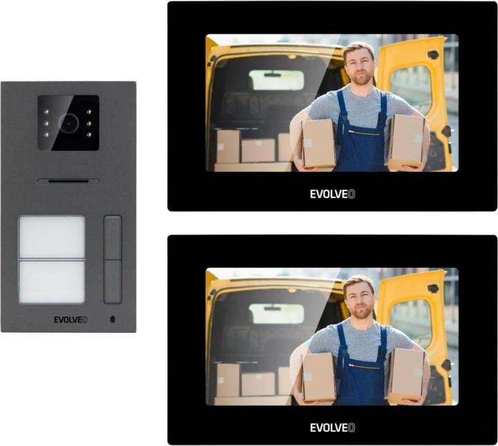 Actual product image Evolveo DoorPhone AP2-2 drátový videotelefon pro dva byty s aplikací, černá (App, Cable)