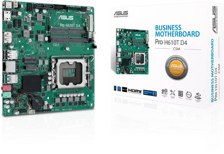 Productafbeelding ASUS MB PRO H610T -CSM (LGA 1700, Intel H610, Mini-ITX)