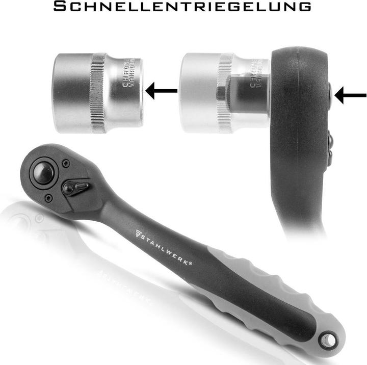 Produktbild Stahlwerk Profi-Umschaltknarre 1/2 Zoll aus Chrom Vanadium Stahl 72 Zähne