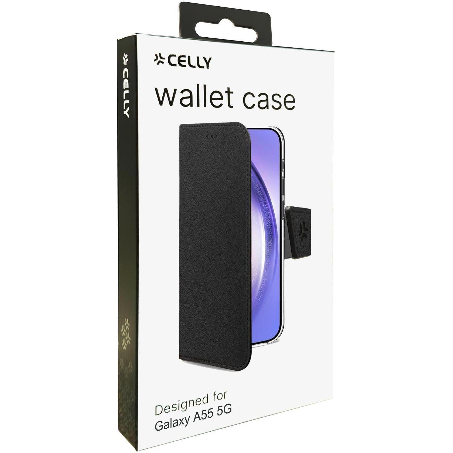 Thumbnail - Celly Wallet Case (Samsung Galaxy A55), Smartphone Hülle, Schwarz