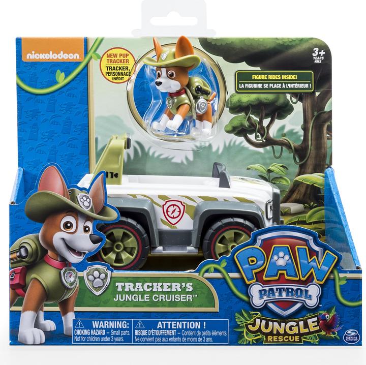 Actual product image Spin Master Paw Patrol, Jungle Rescue, Tracker’s Jungle Cruiser, Vehicle and Figure