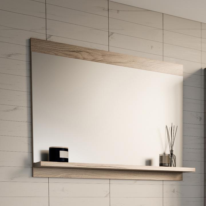 Produktbild En.Casa Badezimmerspiegel Krildihana 60x50x12 cm Eicheoptik