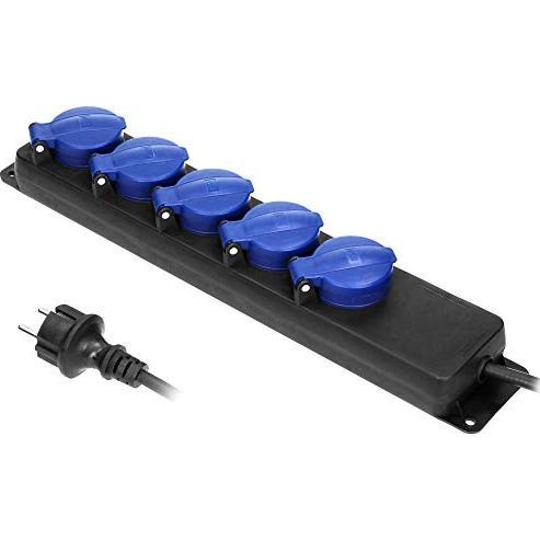 MGA, Steckdosenleiste, ORNO AE-13193(GS)/3M Mehrfachsteckdose Aussen Werkstatt Steckdose IP44 5-Fach mit 3m Kabel (3m) (...
