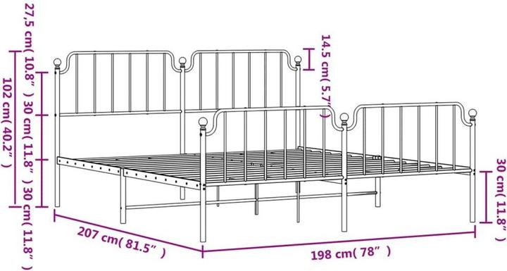 Image du produit vidaXL Bettgestell (193 x 203 cm)