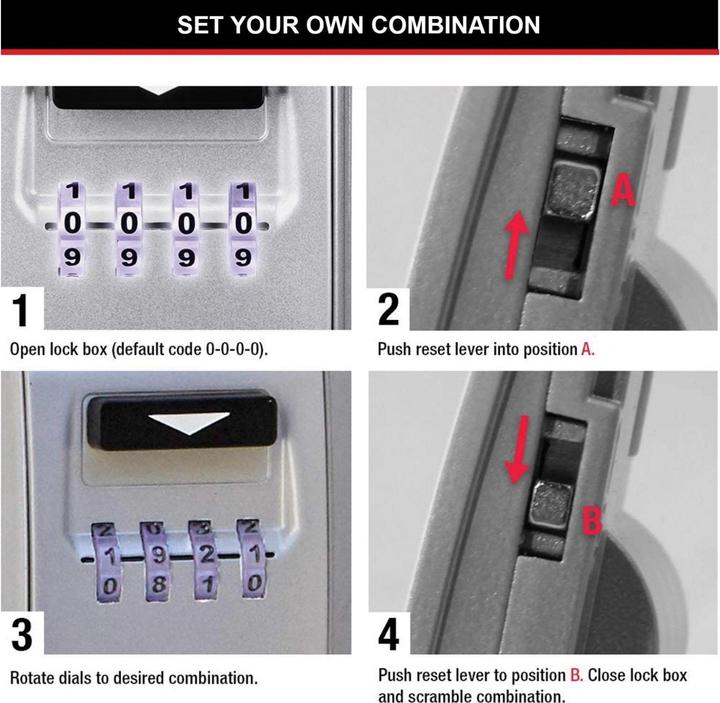 Actual product image Master Lock 5425e Light Up Dial Select Access Wall Mounted Key Box