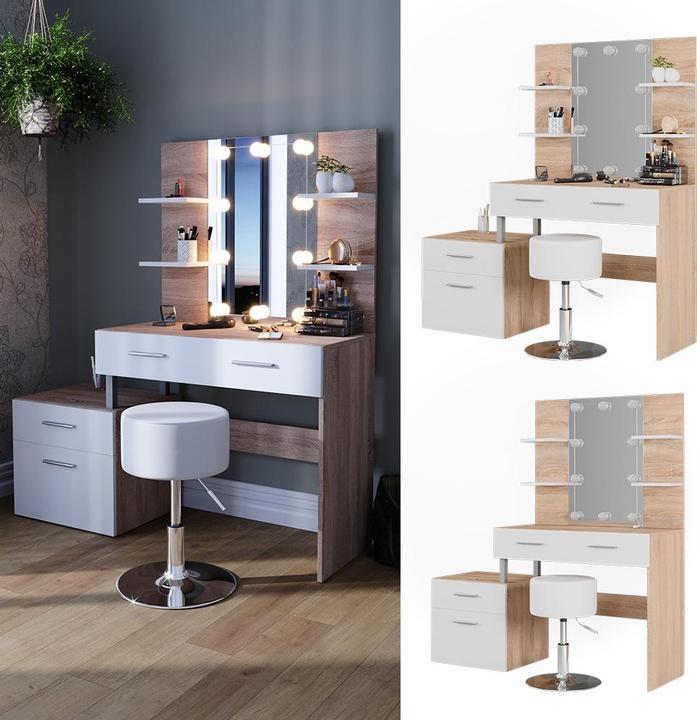 Actual product image Vicco Maria with stool and lighting (132 x 43 x 145.5 cm)