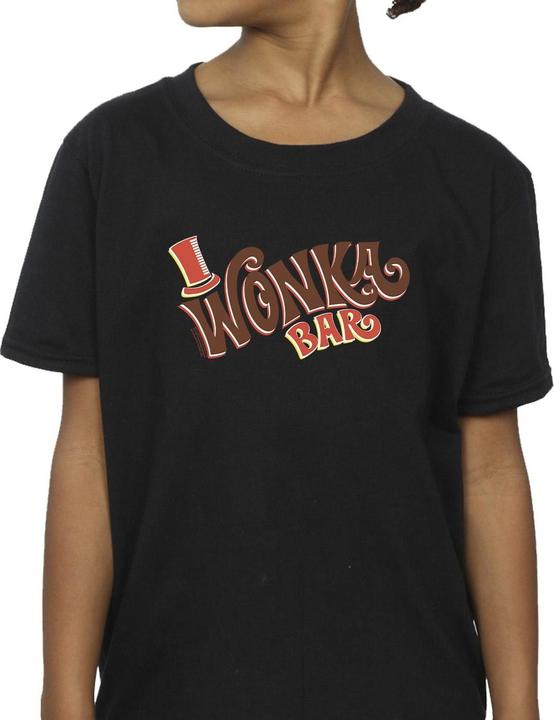 Actual product image Willy Wonka & the Chocolate Factory Girls Bar Logo Cotton T-Shirt (140, 146)