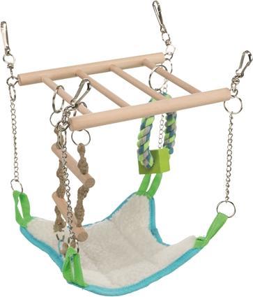 Actual product image Trixie Suspension bridge with rope ladder & hammock 17x22x15cm