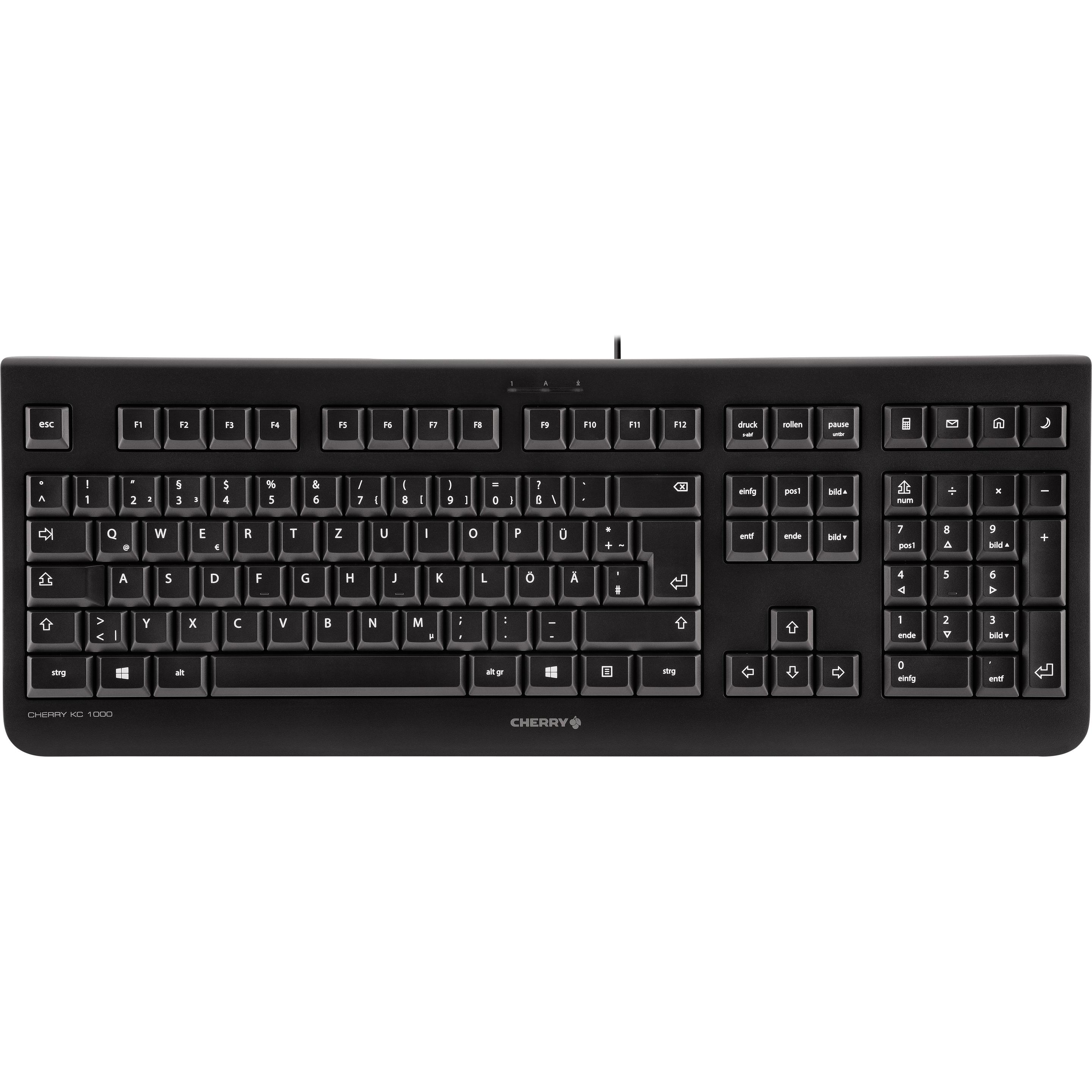 CHERRY KC 1000 (DE, Kabelgebunden), Tastatur, Schwarz