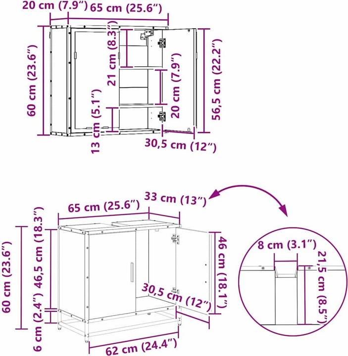 Produktbild vidaXL Badezimmer Schrank