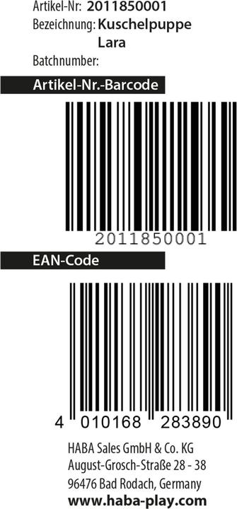 Nährwerte und Zutaten Haba Lara