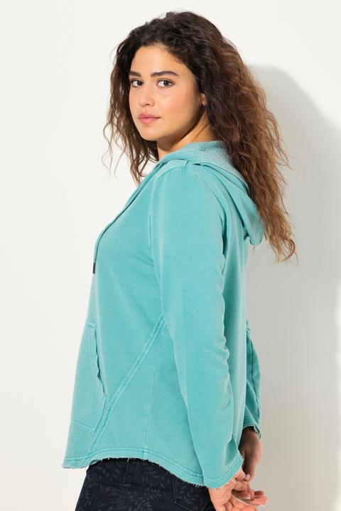 Produktbild Ulla Popken Hoodie, offenkantig, Kapuze, V-Ausschnitt, Langarm (42, 44)