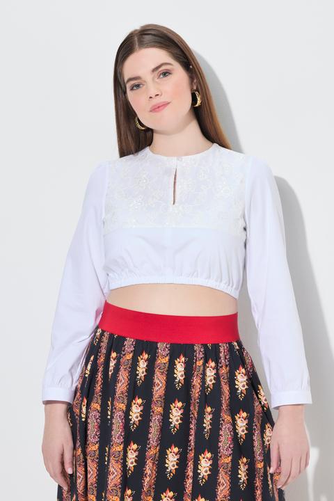 Produktbild Ulla Popken Dirndlbluse, Spitze, Rundhals, Langarm, Gummisaum (42)