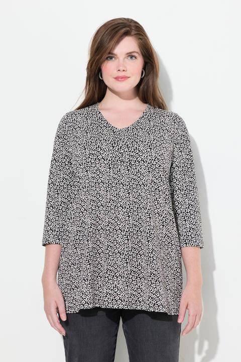 Immagine prodotto Ulla Popken Shirt, Blüten, A-Linie, V-Ausschnitt, 3/4-Arm (46, 48)