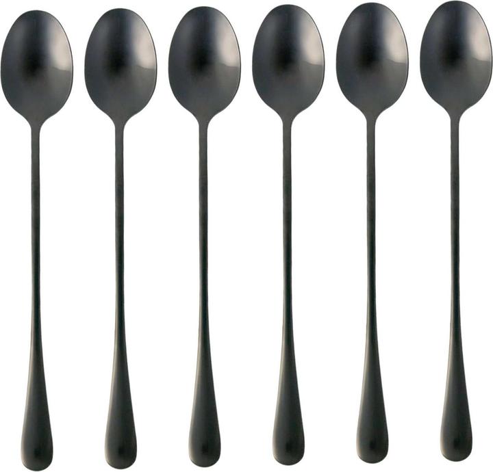 Cucchiaino da latte in acciaio inox con manico lungo e corto, ideale per caffè caffè, caffè, cioccolata calda, bevande calde e dessert (6 cucchiai da 18 cm