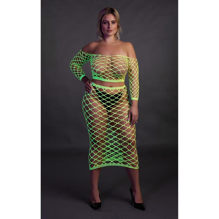 Immagine prodotto Ouch! Long Sleeve Crop Top and Long Skirt - Green - XL/XXXXL