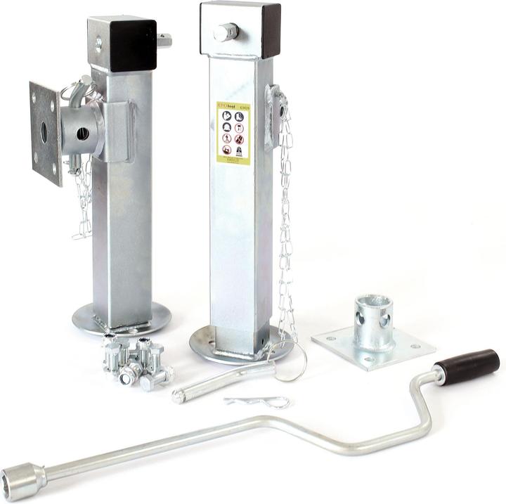 Actual product image XPOtool Support Set for Tippler Platform Trailer Foldable Support Feet Max. Load 1350kg per support