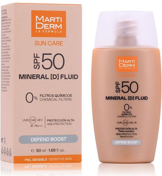 Actual product image Martiderm Sun Care SPF50 Mineral D Fluid Defence Boost 50ml 1.69 fl oz (Suntan cream, SPF 50, 50 ml)
