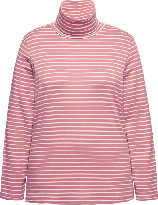 Immagine prodotto Ulla Popken Maglia aderente in cotone biologico a costine con collo da risvoltare e maniche lunghe (54)