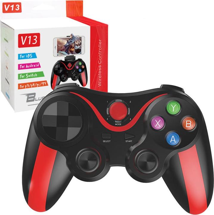 Image du produit Techsuit - Wireless Controller (V13) - Bluetooth V4.0, 2.4G, 400mAh, Universal - Red