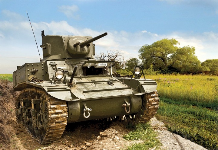 Produktbild Zvezda Model Kit - US Light Tank M3A1 Stuart - 1:100 Scale