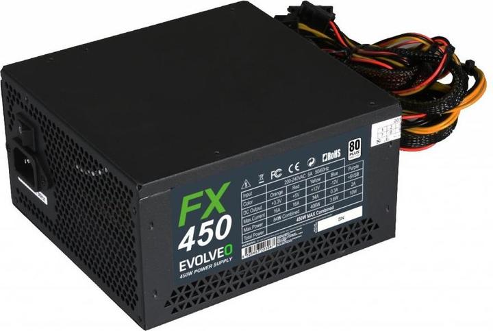 Actual product image Evolveo FX 450, zdroj 450W ATX, 14cm, tichý, 80+, bulk (450 W)