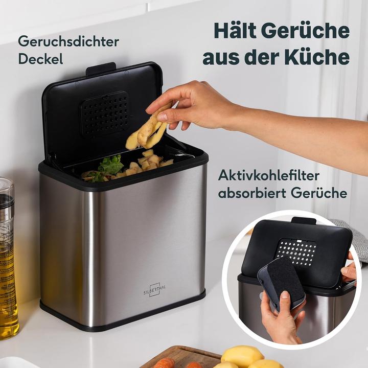 Produktbild Silberthal Biomülleimer mit Aktivkohlefilter (4 l)