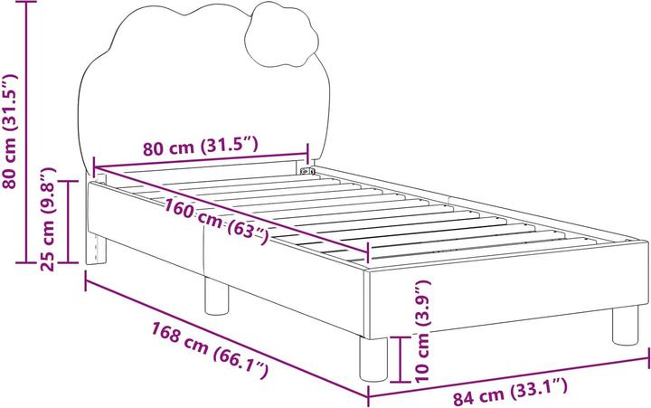 Produktbild vidaXL Moderner Bettrahmen (80 x 160 cm)