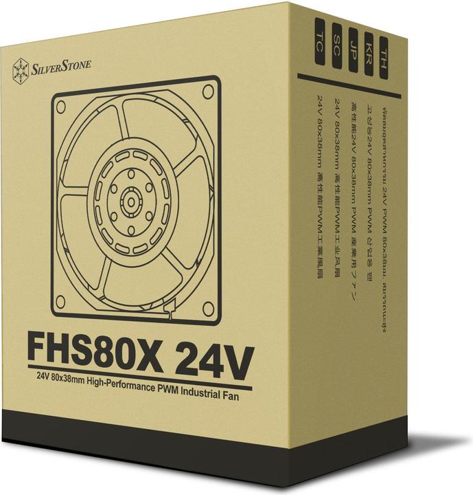 Produktbild Silverstone SST-FHS80X-24V - High-Performance 24V 80x38mm PWM industrial fan for industrial, medical (80 mm, 1x)