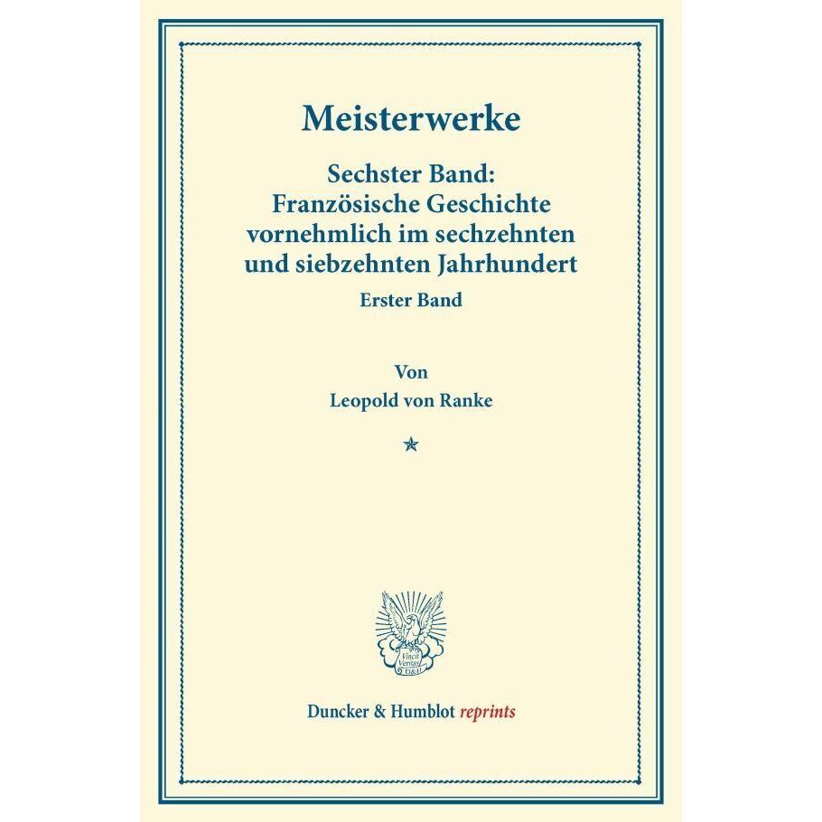 Meisterwerke., Fachbücher von Leopold von Ranke