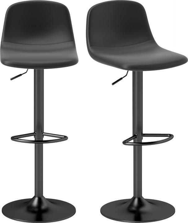 Produktbild Homcom Barhocker Kunstleder, Stahl Schwarz
