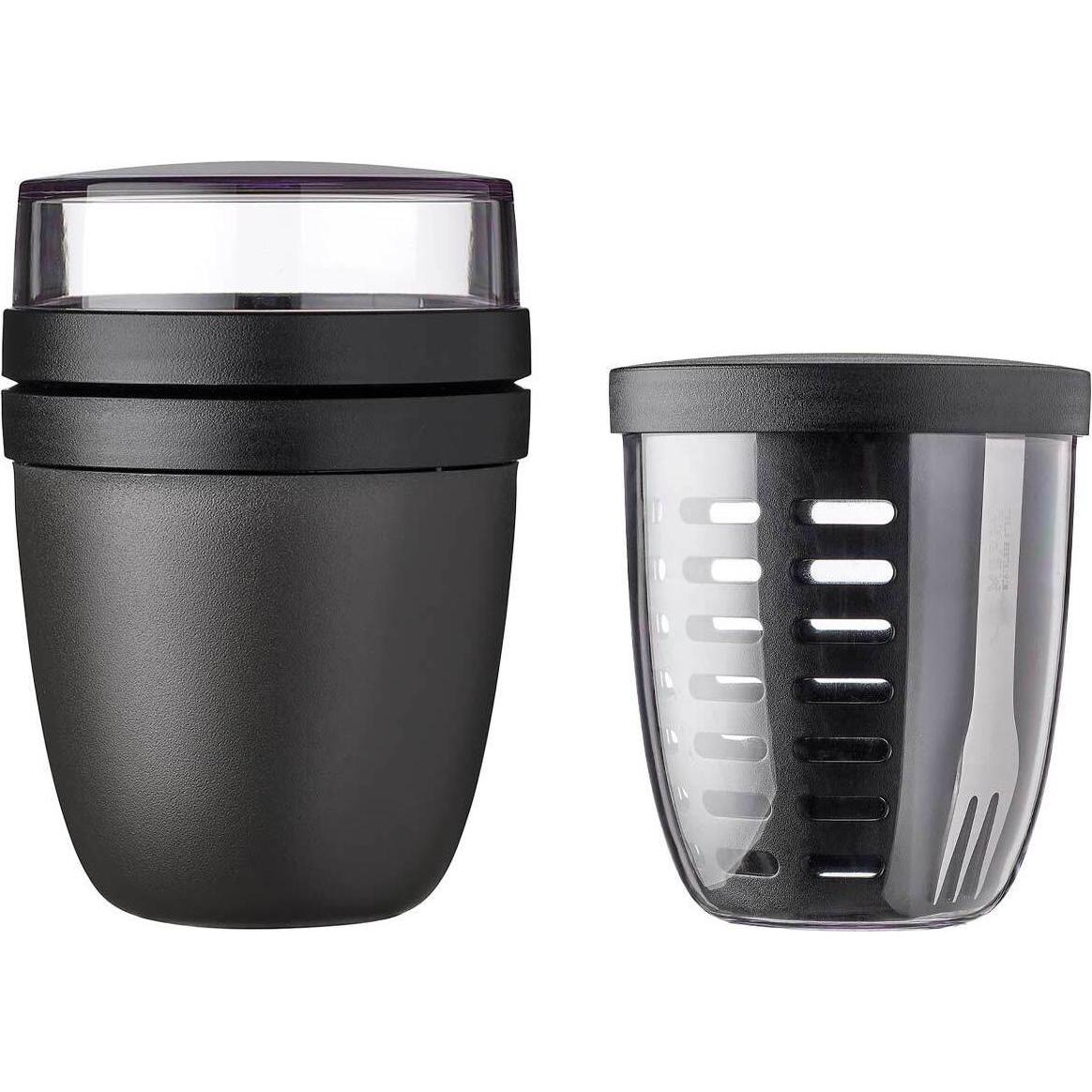 Mepal Ellipse Lunchpot mit Fruitpot, Lunchbox, Schwarz