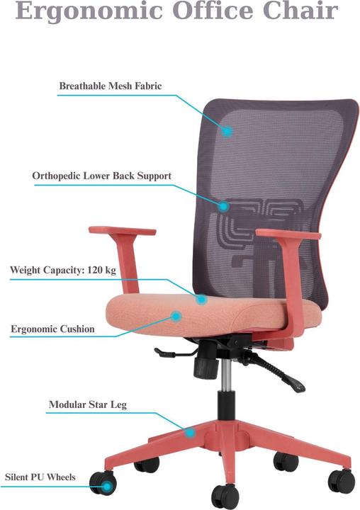 Image du produit Kalune Design Lumbar 108 Salmon Office Chair