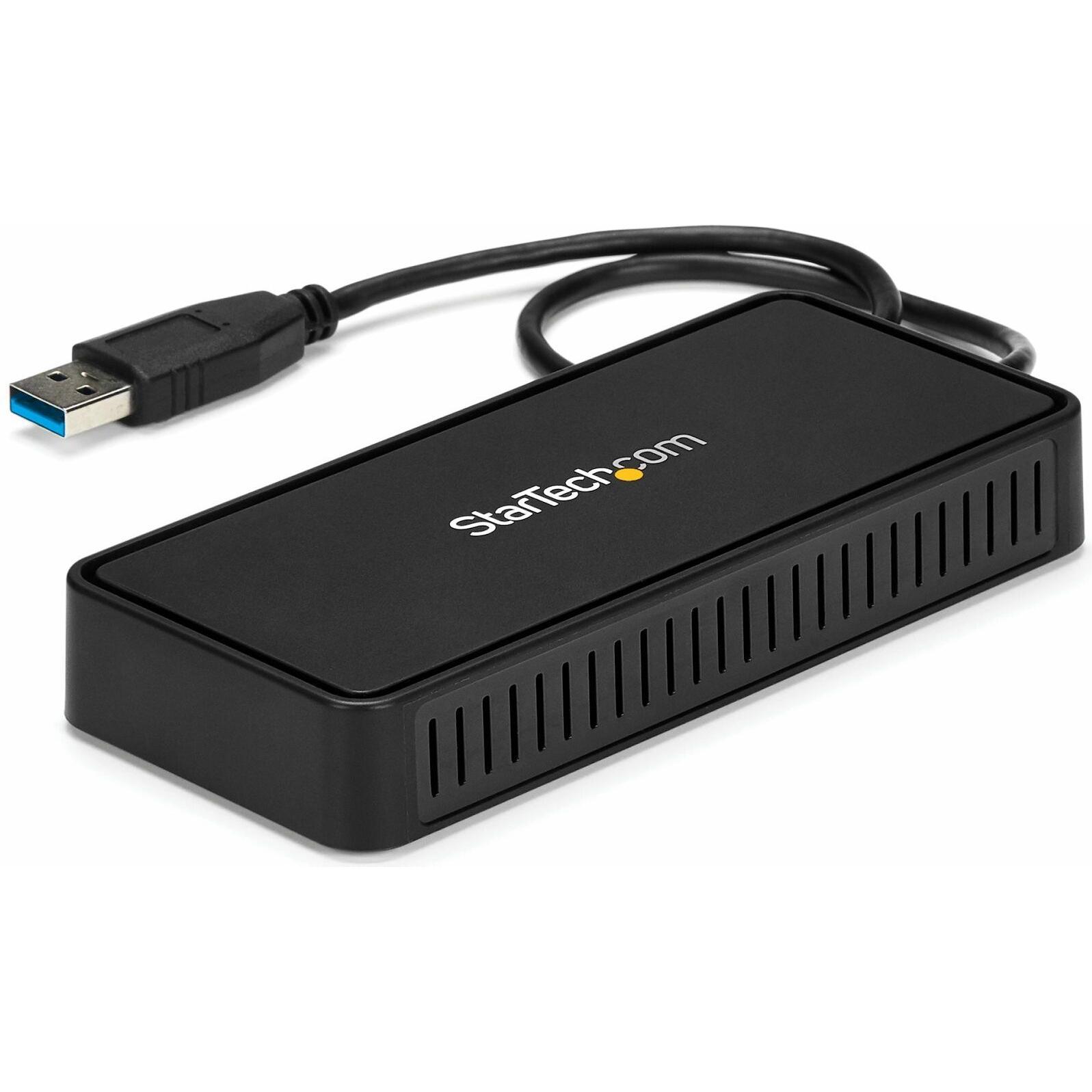 StarTech USB To Dual DP Docking Station (USB-A, 1 Port), Dockingstation + USB Hub, Schwarz