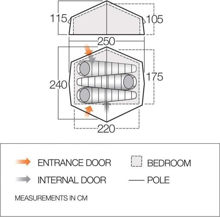 Actual product image Vango Apex Compact 300 (Tunnel tent, 2.50 kg, 3 persons)