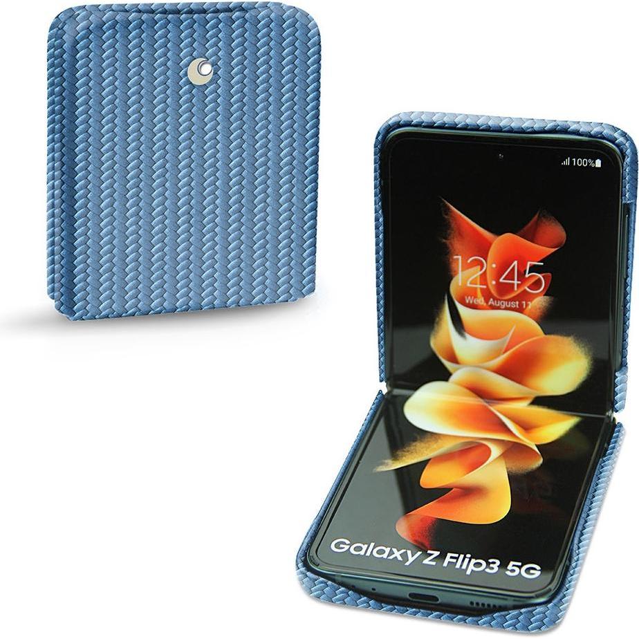 Noreve Lederschutzhülle (Samsung Galaxy Z Flip3), Smartphone Hülle, Blau