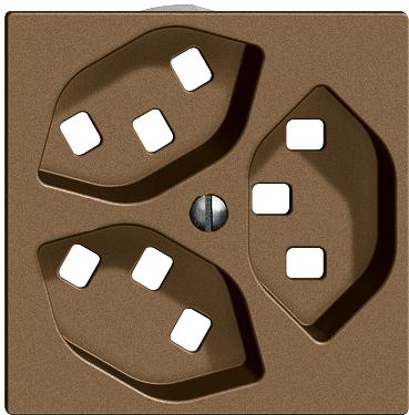 Produktbild Feller Abdeckset Steckdose 3xT23 coffee