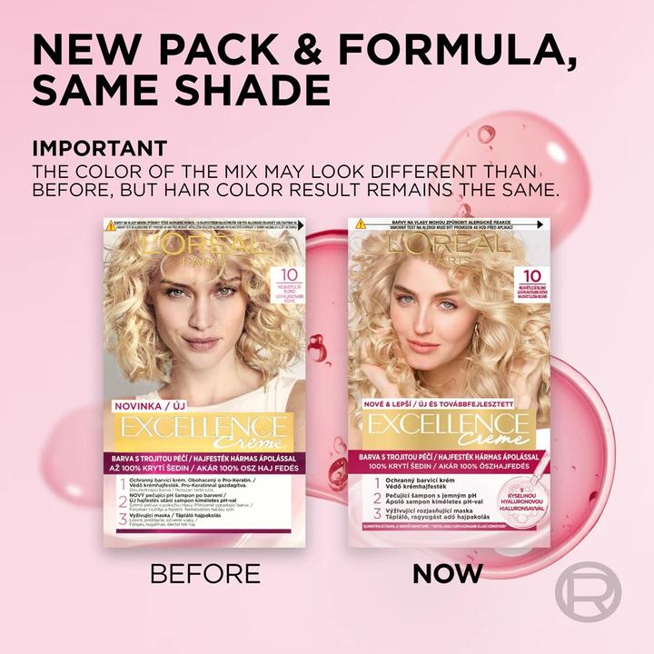 Produktbild L'Oréal Paris Loreal Professionnel - Excellence Creme 10 Lightestonde (Hellblond)