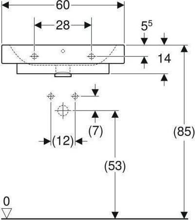 Productafbeelding Geberit Keramag / Aanrechtwastafel iCon 60 cm wit 124560000 (485 mm, 600 mm)