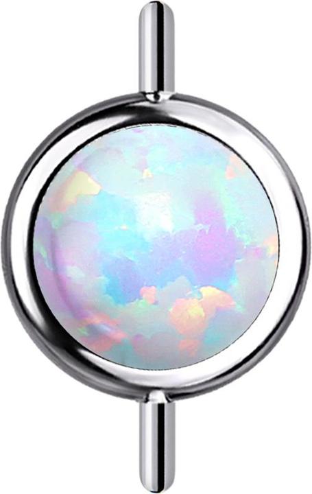 Immagine prodotto Star Piercing Cilindro con connettore senza filettatura, frontale argento e bianco opalino (Titanio, senza ottone)