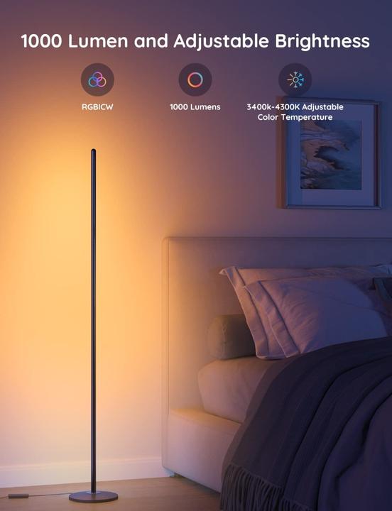 Produktbild Govee RGBICW Floor Lamp With Matter, H8076C13 (2200 lm)